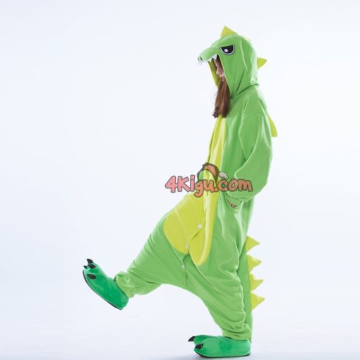 Custom Kigurumi Cosplay Cartoon Halloween Adult Pajama Green Dragon