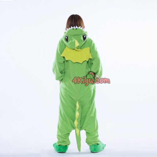 Custom Kigurumi Cosplay Cartoon Halloween Adult Pajama Green Dragon