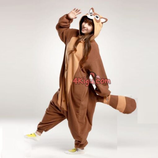 Kigurumi Jumpsuit Cute Animal Onesies Lively Pajama Raccoon