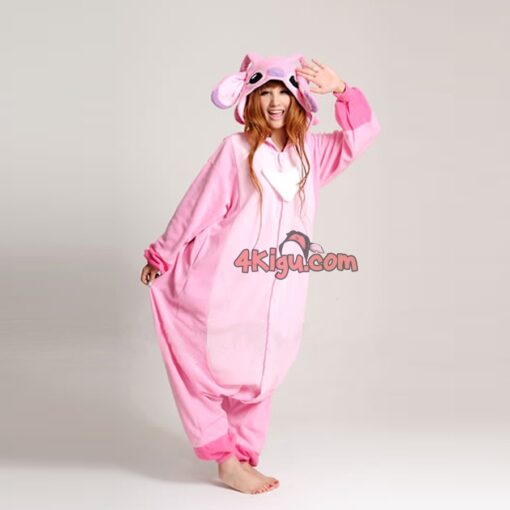 Kigurumi Jumpsuit Cartoon Costume Christmas Onesie Pink Stitch Angel