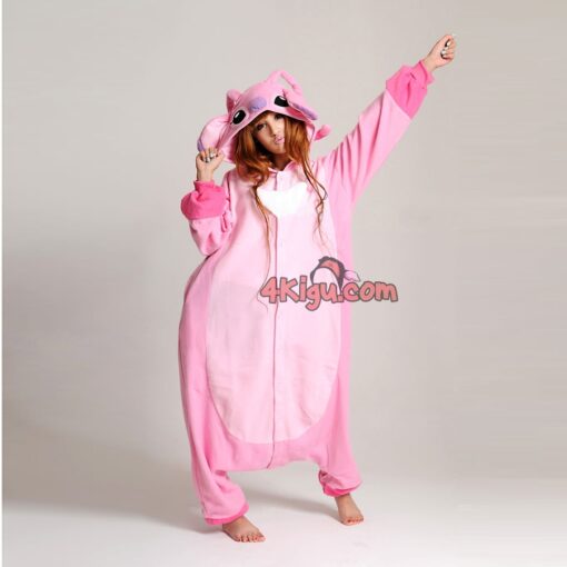 Kigurumi Jumpsuit Cartoon Costume Christmas Onesie Pink Stitch Angel