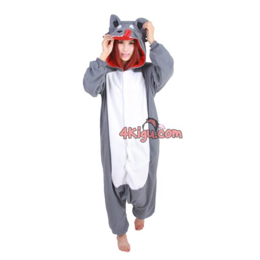 Kigurumi Onesie Animal Costume Grey Wolf Pajama