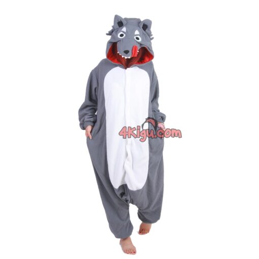 Kigurumi Onesie Animal Costume Grey Wolf Pajama