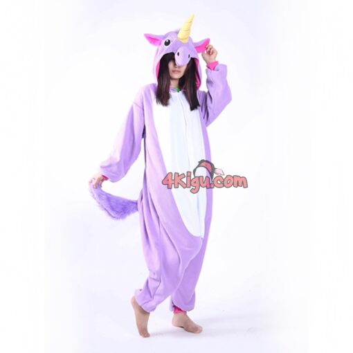 Kigurumi Animal Onesie Purple Unicorn Pajamas