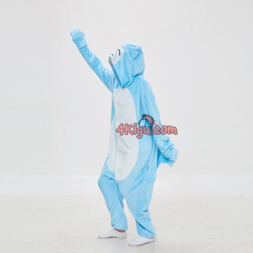 Flannel Snorlax Light Blue Kigurumi Jumpsuit - Image 3