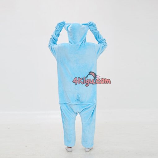 Flannel Snorlax Light Blue Kigurumi Jumpsuit - Image 4