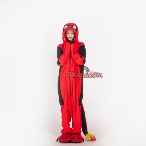 Kigurumi Halloween Dead Pool PokeFun Onesie Fire Cosplay