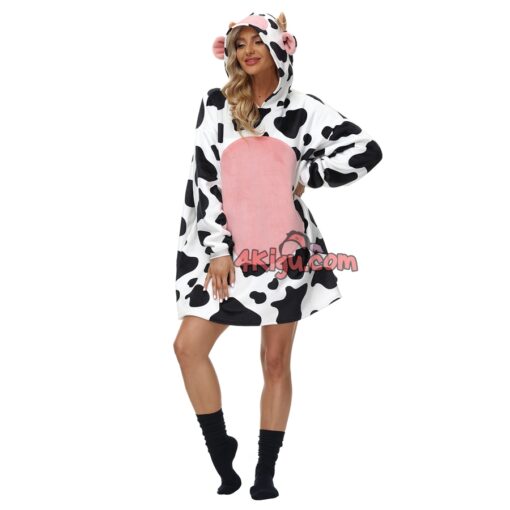 Wearable Blankets Animal Kigurumi TV Cow Cartoon Hoodie - Image 3