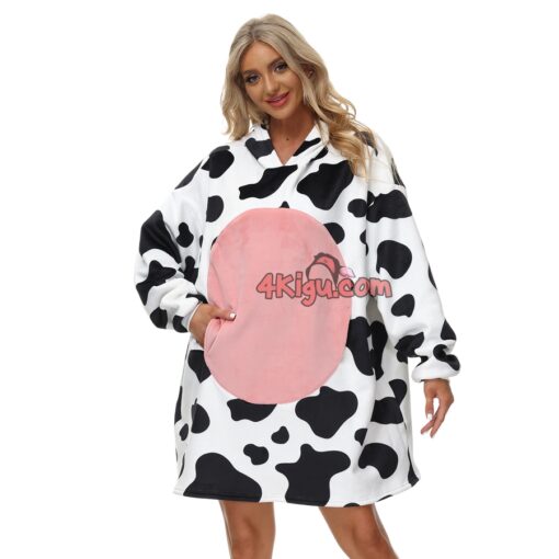 Wearable Blankets Animal Kigurumi TV Cow Cartoon Hoodie - Image 2