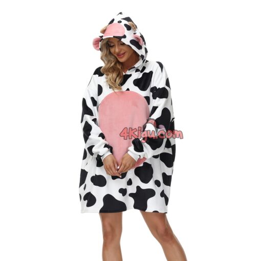 Wearable Blankets Animal Kigurumi TV Cow Cartoon Hoodie