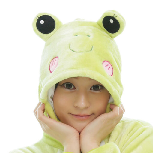 Flannel Kigurumi Green Frog Jumpsuit Cosplay Onesie