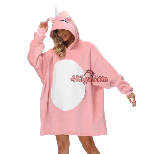 Pink Unicorn Cartoon Hoodie