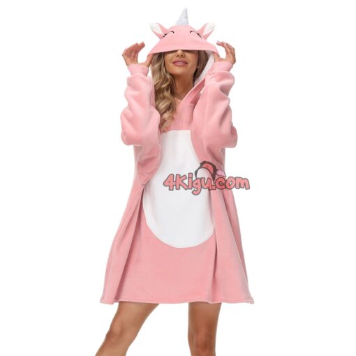 Pink Unicorn Cartoon Hoodie