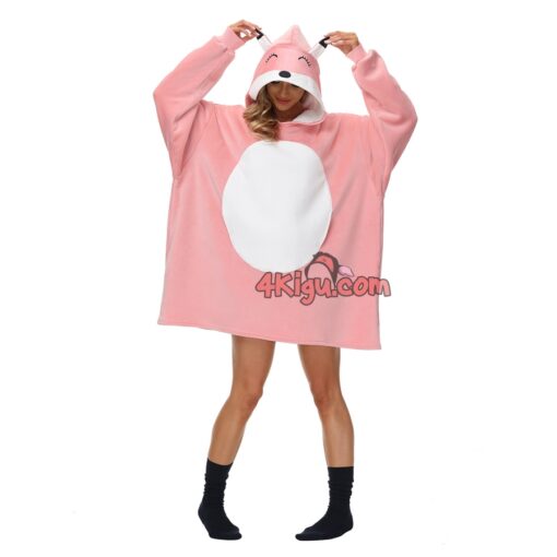 Fox Otaku Wearable Blankets Adult Kigurumi Hoodie - Image 4