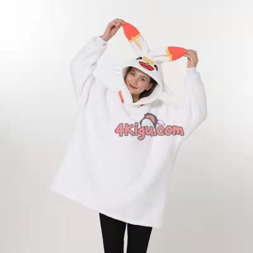 Scorbunny Anime Wearable Blankets Girl Kigurumi Hoodie - Image 4