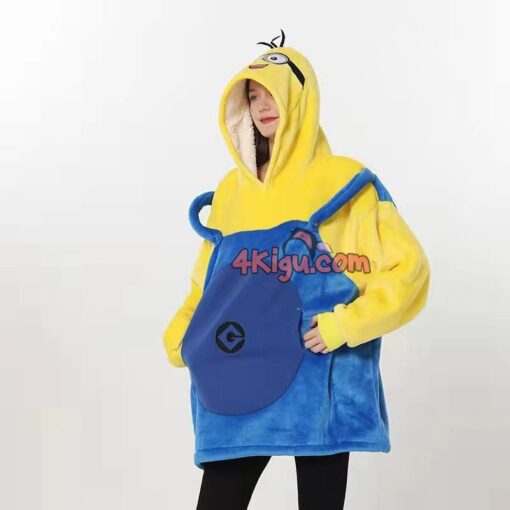 Minions Wearable Blankets Adult Kigurumi Hoodie