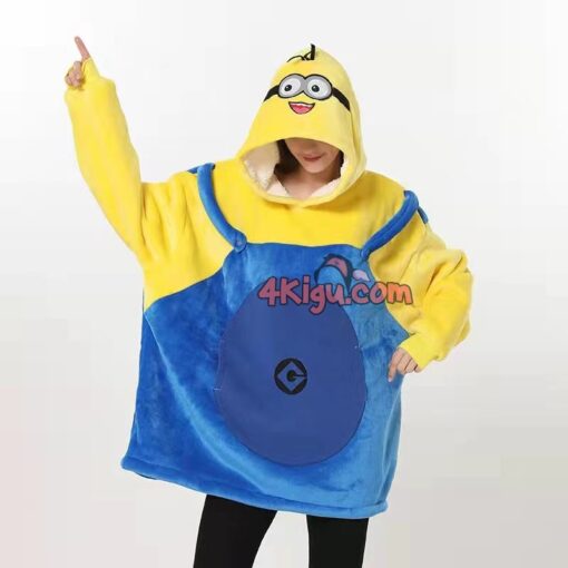 Minions Wearable Blankets Adult Kigurumi Hoodie - Image 2