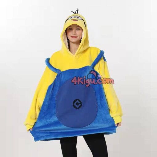 Minions Wearable Blankets Adult Kigurumi Hoodie - Image 4