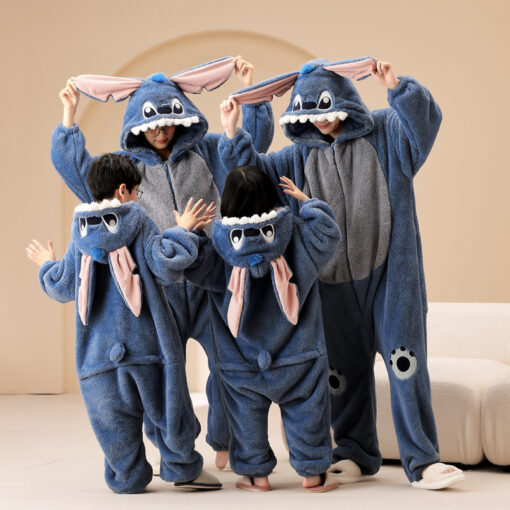 Blue Stitch Coral Velvet Matching Family Onesies - Image 2