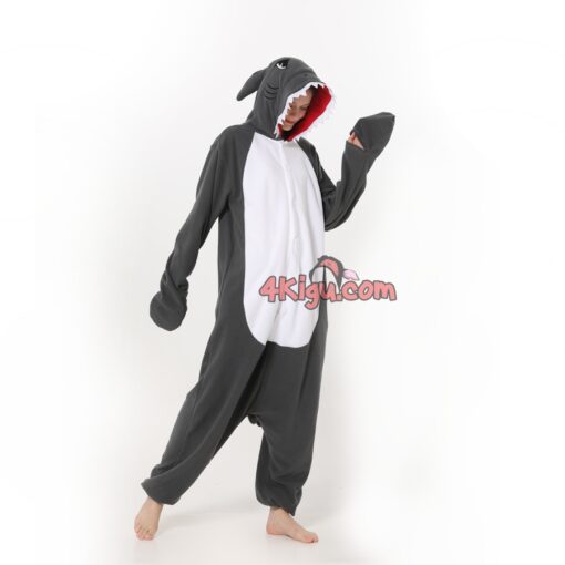 Grey Shark Kigurumi Style Animal Onesies - Image 3