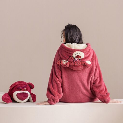 Lotso Bear Adult Flannel Lovers Bathrobe Kigurumi Pajamas - Image 2