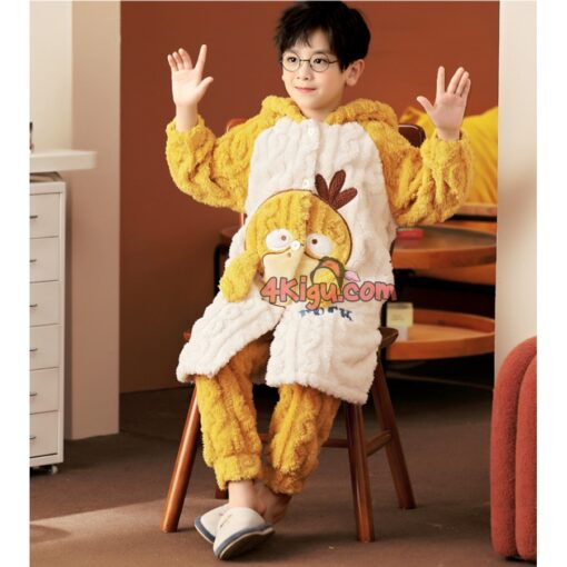 Psyduck Coral Velvet Robe Matching Family Pajamas - Image 5