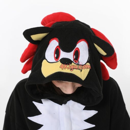 Shadow Black Sonic Hedgehog Costume Onesie - Image 5