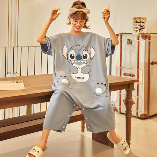 Stitch Kawaii Character Cotton Nightdress - Image 4