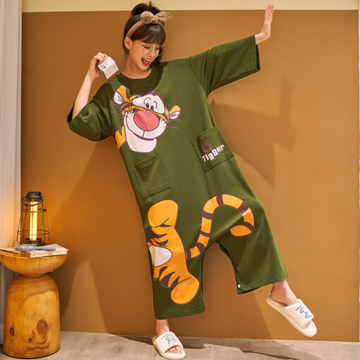 Tiger Kawaii Character Cotton Nightdress - Image 3