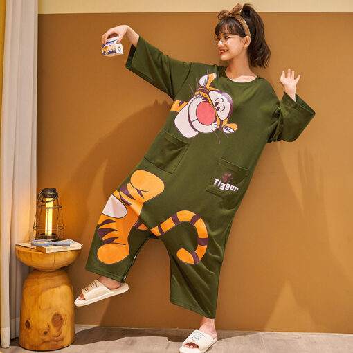 Tiger Kawaii Character Cotton Nightdress - Image 4