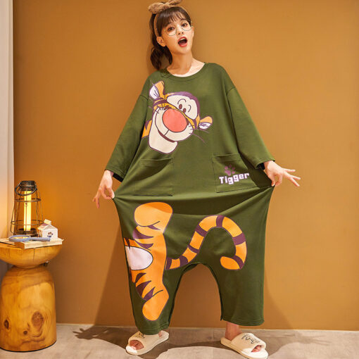 Tiger Kawaii Character Cotton Nightdress - Image 2