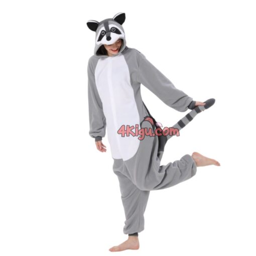 Grey Raccoon Kigurumi Animal Onesie - Image 2