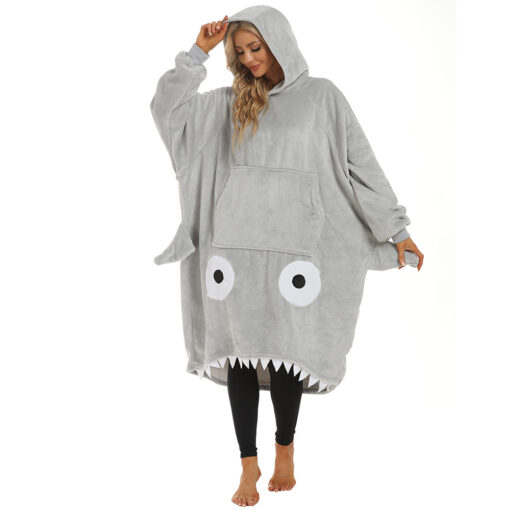 Shark Big Belly Wearable Blankets Hoodie - Image 2