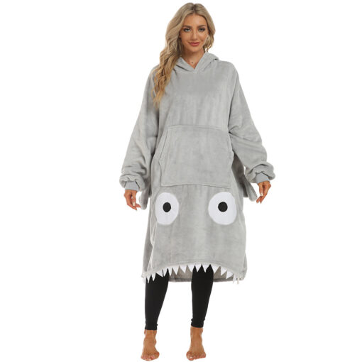 Shark Big Belly Wearable Blankets Hoodie - Image 3