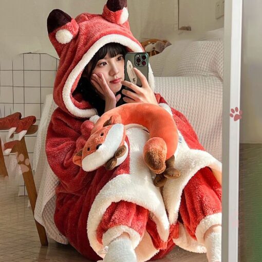 Kawaii Girl Fox Bathrobe - Image 4